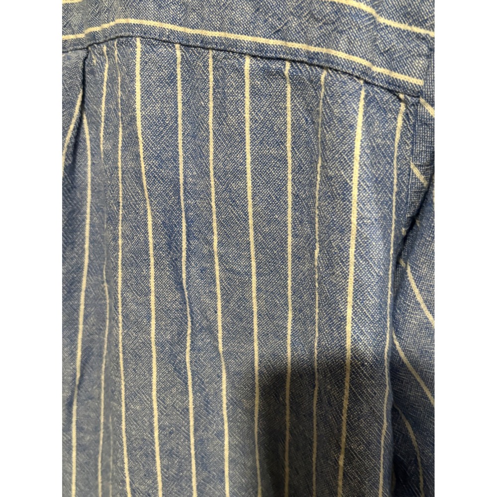 Old Navy Striped Linen Blend Short Sleeve Button Front Shirt Dress XXL - Picture 4 of 5